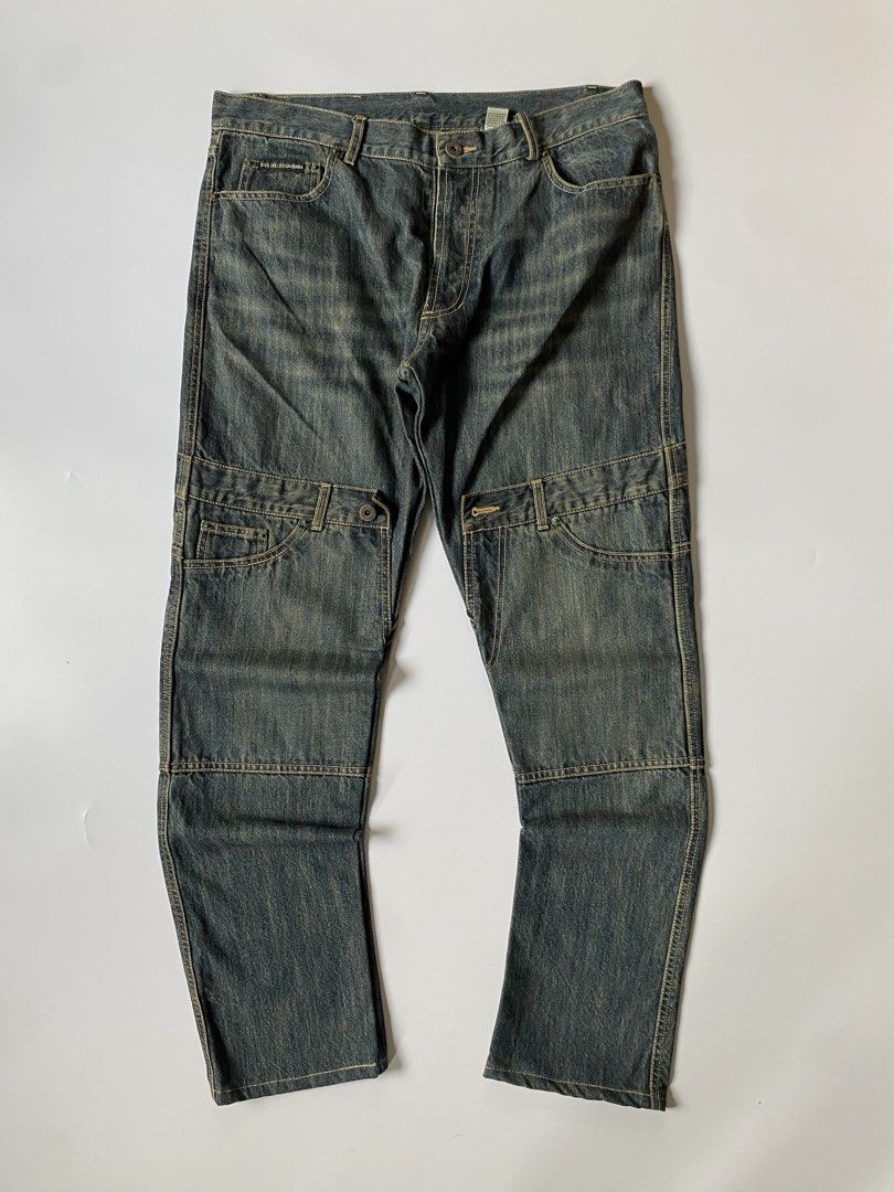 Vintage Dolce & Gabbana Hybrid Patchwork Denim Jeans (Category: Jeans) located in Baguio. Submitted by the_gunstore (Listing ID 1469327388, Image 1). Description: Size tagged: 34 Issue: Minimal Stains Waistline:17.5(35) Full Length:40 Thigh:12.5 Leg Opening:7 Inseam:30 Knee:7.5 Front Rise:11.