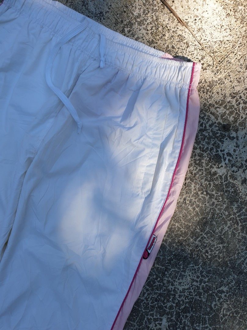 Vintage Kappa Ankle Zip Trackpants (Category: Joggers) located in Bani. Submitted by thriftmaggots.ph (Listing ID 1468079727, Image 3). Description: Vintage Kappa Zip Trackpants Claim for 600php + Shipping fee Size Medium Waistline 28-31 Length 39 No issue Payment first via gcash/maribank Pass to cod/cop Location Pangasinan, luzon.