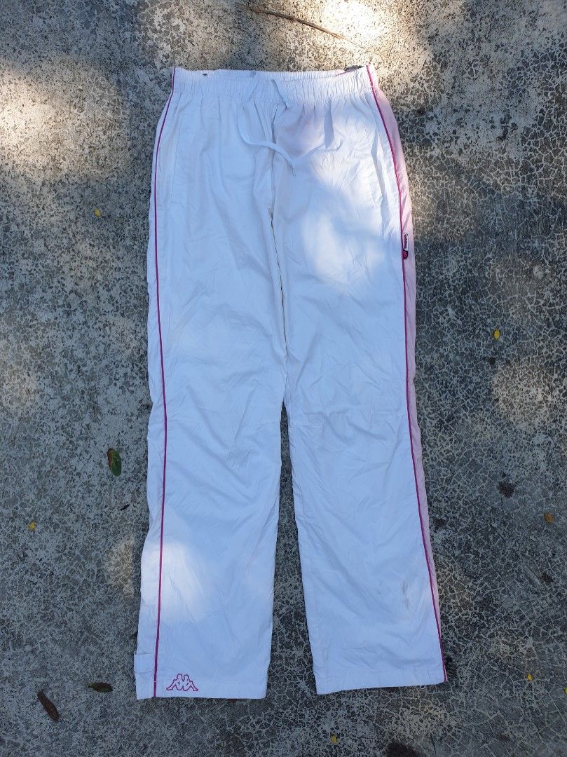 Vintage Kappa Ankle Zip Trackpants (Category: Joggers) located in Bani. Submitted by thriftmaggots.ph (Listing ID 1468079727, Image 2). Description: Vintage Kappa Zip Trackpants Claim for 600php + Shipping fee Size Medium Waistline 28-31 Length 39 No issue Payment first via gcash/maribank Pass to cod/cop Location Pangasinan, luzon.