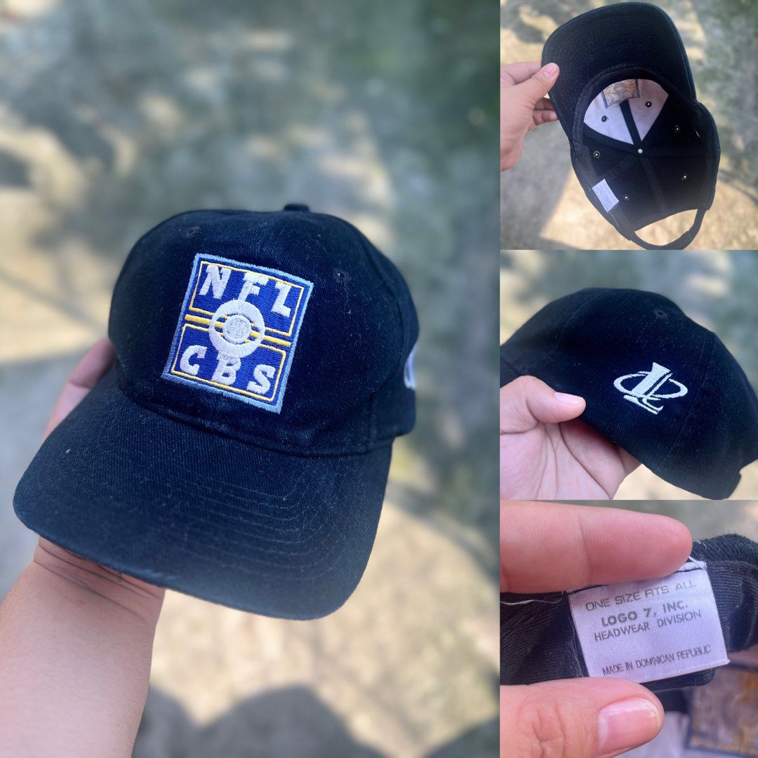 VINTAGE NFL ON CBS BY LOGO 7 (Category: Caps & Hats) located in Caloocan City. Submitted by gothrifted (Listing ID 1469274403, Image 1). Description: VINTAGE NFL ON CBS CAP BY LOGO 7 - thrifted - adult fitting - adjustable strap - 9/10 color rate - fair condition *color may vary due to lighting.