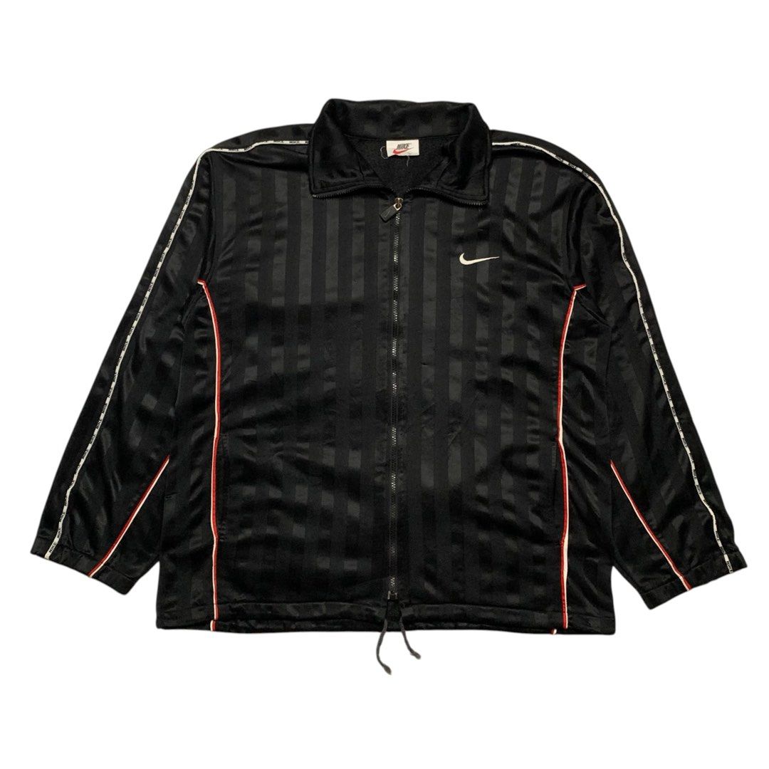 Vintage Nike Zip-up Track Jacket (Category: Coats, Jackets and Outerwear) located in Baguio. Submitted by thesecretshop_ph (Listing ID 1469246562, Image 1). Description: Size: Large Fitting Lenght: 29” Width: 24” Issue: -.