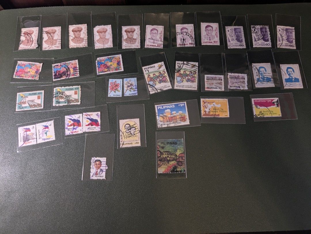 Vintage Philippines Post Stamps (Category: Stamps & Prints) located in Marikina City. Submitted by mrtncdrc (Listing ID 1469220931, Image 1). Description: 180 for all stamps already. Sleeves will not be included but the stamps will be place inside a penny sleeve for secure protection.
