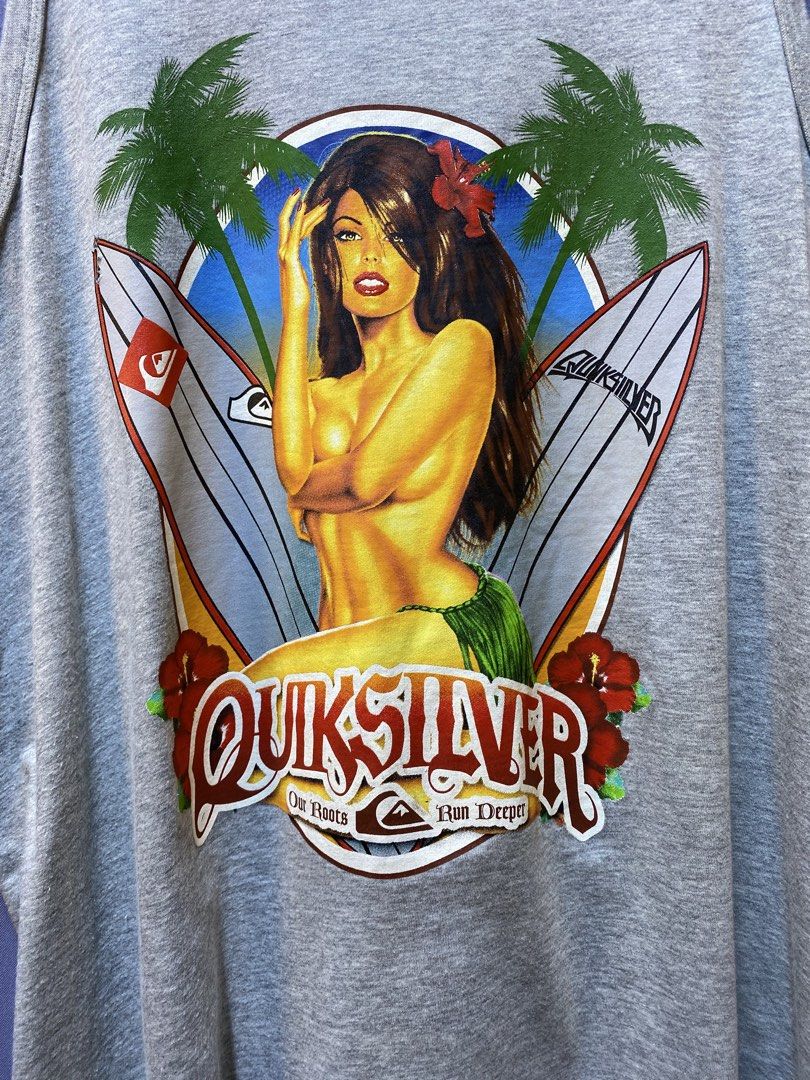 Vintage Quick Silver “Tank top” (Category: Tshirts & Polo Shirts ) located in Makati City. Submitted by drip.poww (Listing ID 1469322574, Image 3). Description: - Authentic Quick Silver - Color: Gray - Size: Large - Dimes: 22.5x30 - Authentic - Excellent condition - Need wash, fresh from bale - Material: 100% Cotton Please don’t expect too much—these are thrifted (ukay) items. 😊 !!STILL NEGOTIABLE!!.