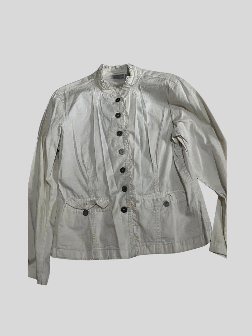 vintage white Military style napoleon jacket (Category: Coats, Jackets and Outerwear) located in Bulacan. Submitted by _lokaa (Listing ID 1469196664, Image 1). Description: no flaws needs wash only upto large.