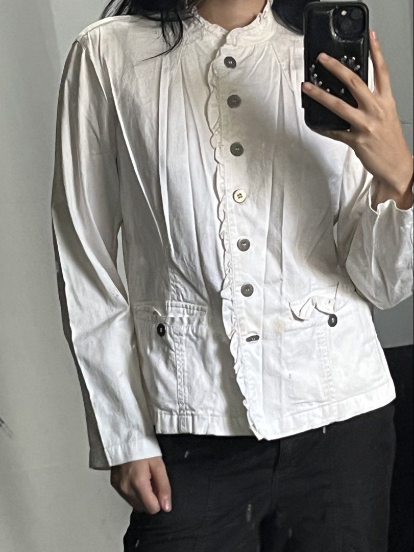 vintage white Military style napoleon jacket (Category: Coats, Jackets and Outerwear) located in Bulacan. Submitted by _lokaa (Listing ID 1469196664, Image 3). Description: no flaws needs wash only upto large.