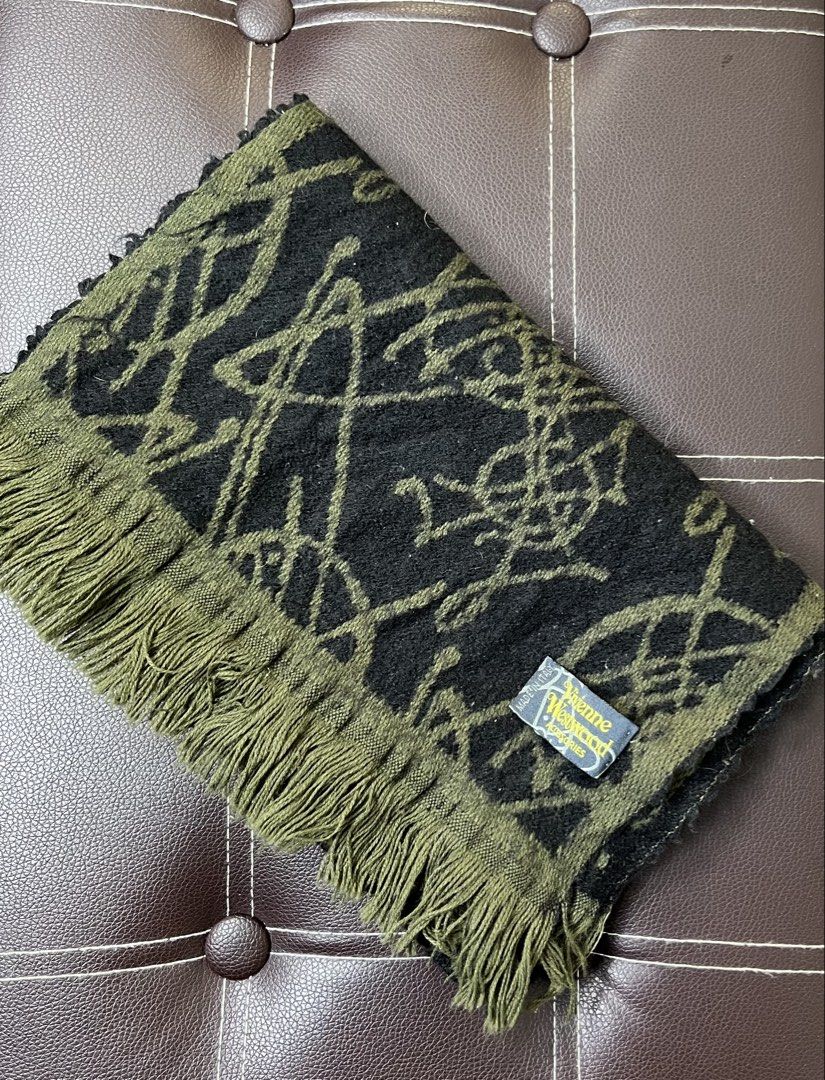 Vivienne Westwood Monogram Wool Scarf (Category: Scarves) located in Cabanatuan. Submitted by cabsygoods (Listing ID 1469167400, Image 1). Description: Vivienne Westwood Monogram Wool Scarf Authentic Very good condition No issue Color rate 9/10 Dm to purchase! 📩.