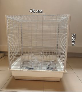 Bucastate White Metal Small Pet (Hamster) Cage with Wheels, Furniture ...