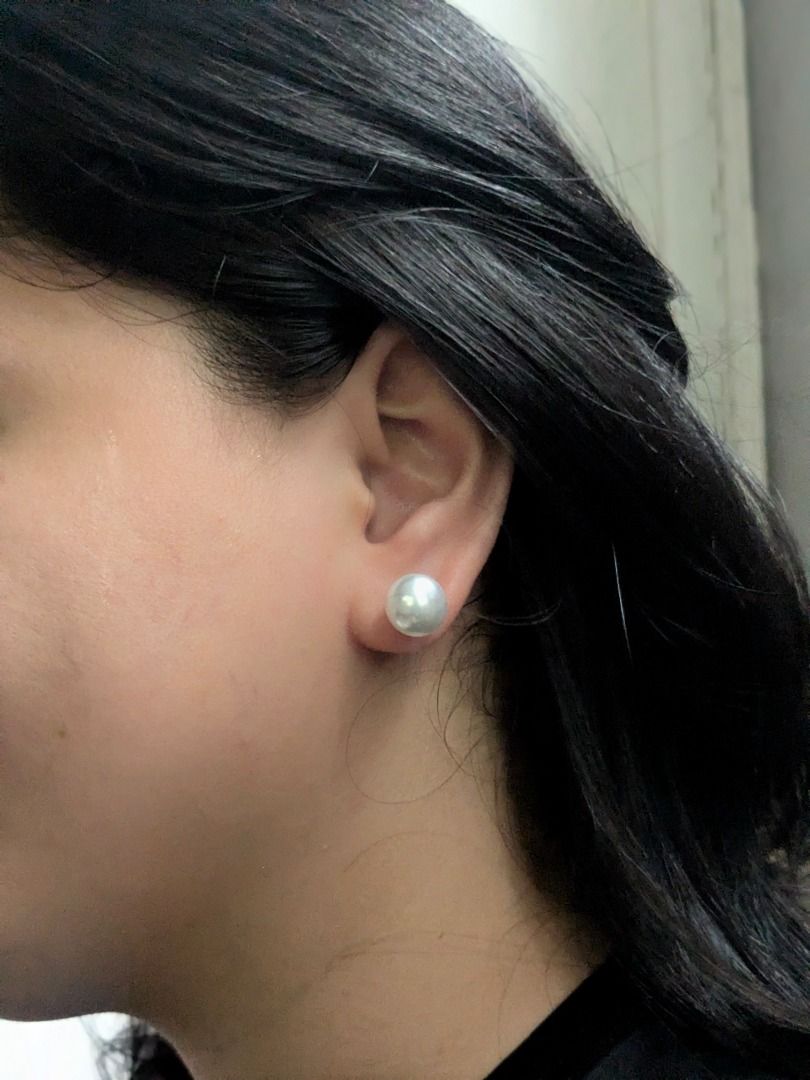 White Faux Pearl Earrings (Category: Earrings) located in Quezon City. Submitted by nnncorner (Listing ID 1469323637, Image 3). Description: Pearl White Faux Pearl Earrings Hypoallergenic Not so lightweight With box 480.