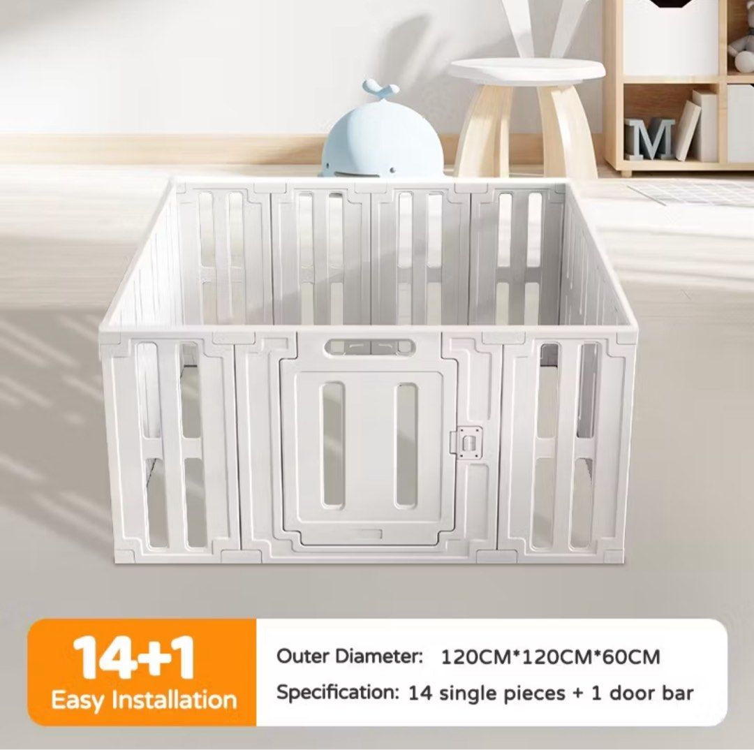 White Playpen (Category: Cots & Cribs) located in Muntinlupa City. Submitted by hollygolly (Listing ID 1469189105, Image 1). Description: white fence white playpen.