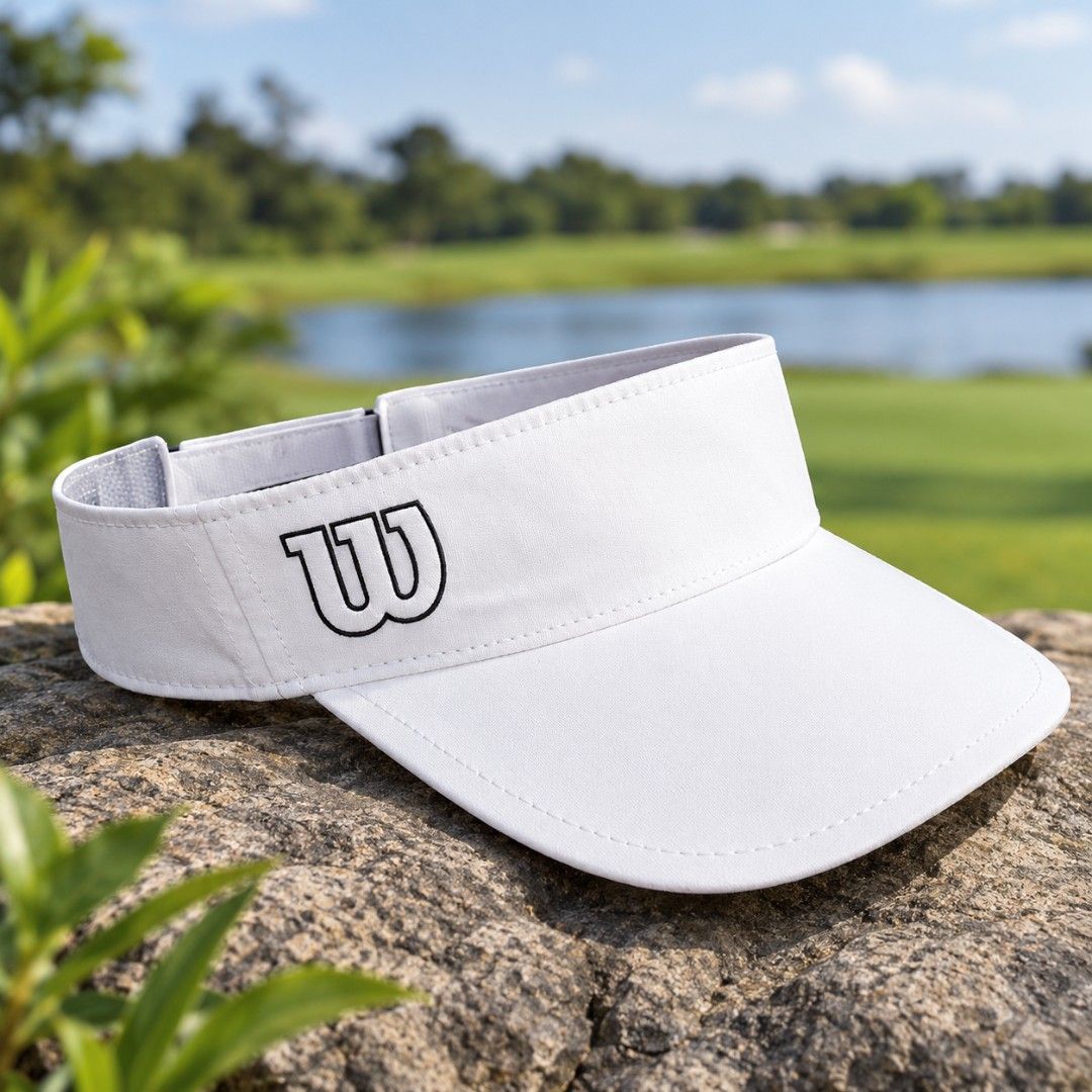 Wilson White Adjustable Sports Visor (OSFA) (Category: Hats & Beanies) located in Binangonan. Submitted by yuristalin888 (Listing ID 1469361214, Image 2). Description: Design & Branding: Features a clean, classic white design accented by the iconic Wilson "W" logo on the front band and the Wilson script name printed clearly on the back strap. Fit & Comfort: Built with an adjustable back closure and tagged as OSFA / Talla Unica (One Size Fits All 