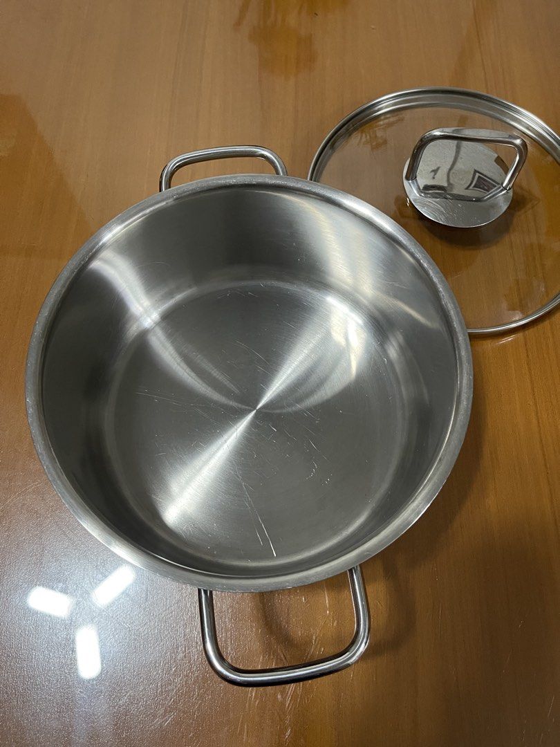 WMF Transtherm Stainless Steel Pot 20cm (Category: Cookware & Accessories) located in Quezon City. Submitted by doublelkitchenware (Listing ID 1469200230, Image 2). Description: WMF TRANSTHERM stainless steel Pot with original cover Germany Brand Stainless Steel 18/10 20x9.5cm Induction / Gas / Electric Makapal and mabigat Minimal sign of usage Pick up or shipping via lalamove Provincial 🚚j&t Novaliches Qc.