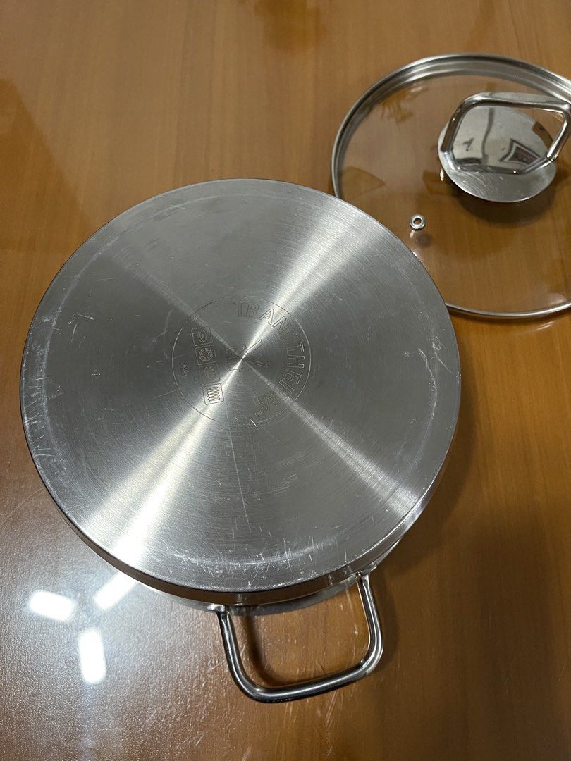 WMF Transtherm Stainless Steel Pot 20cm (Category: Cookware & Accessories) located in Quezon City. Submitted by doublelkitchenware (Listing ID 1469200230, Image 3). Description: WMF TRANSTHERM stainless steel Pot with original cover Germany Brand Stainless Steel 18/10 20x9.5cm Induction / Gas / Electric Makapal and mabigat Minimal sign of usage Pick up or shipping via lalamove Provincial 🚚j&t Novaliches Qc.