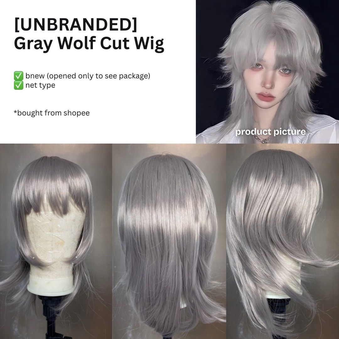 Wolf Cut Wigs for SALE (Category: Hair Accessories) located in Quezon City. Submitted by liin.veil (Listing ID 1468869888, Image 2). Description: good for practicing wig styling, or for daily wear! ‼️ selling only as set, ₱600 + sf for both! (negotiable) 📍 𝗕𝗹𝘂𝗲 𝗚𝗿𝗮𝘆 𝗪𝗼𝗹𝗳 𝗖𝘂𝘁 𝗪𝗶𝗴 [𝗔𝗹𝗶𝗰𝗲 𝗚𝗮𝗿𝗱𝗲𝗻 𝗕𝗿𝗮𝗻𝗱] - lace type - alice garden brand - bought from taobao (for ₱385) - bnew opened only to see package, cut tag , and 