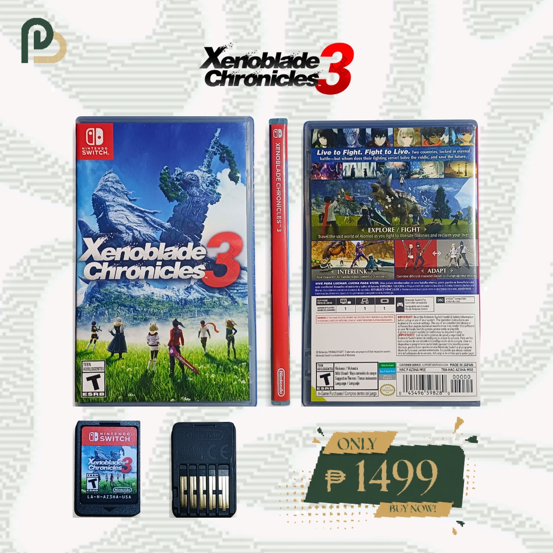 Xenoblade Chronicles 3 Nintendo Switch Game, Video Gaming, Video Games ...