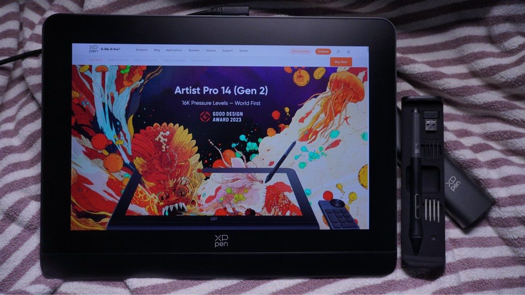 XPPen Artist Pro 14 (Gen 2) Display Screen Drawing Tablet (Category: Other Accessories) located in Cavite. Submitted by joolei.declutter (Listing ID 1469213500, Image 1). Description: 🚫 no haggling please, last price posted! ‼️ PAYMENT FIRST BEFORE RESERVING 🚚 shipped from Cavite since it’s stored there ❓RFS: tablet upgrade 💡 priced to make it more affordable for beginner artists ✨ used with care ✨ no scratches and issues 👉 with box, 3-in-1 c