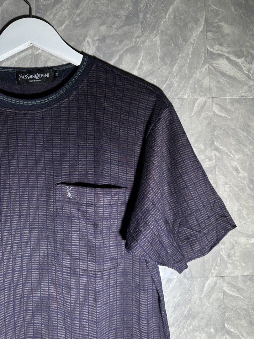Yves Saint Laurent - Vintage Stripes Basic Logo Pocket Tshirt (Category: Tshirts & Polo Shirts ) located in Manila. Submitted by wdpworldwide (Listing ID 1469275200, Image 2). Description: Size Medium Mens 8.5/10 Good Condition (Considering its age) Minor Bleach Stain (Not Noticeable) No Major Flaw No Inclusions Authentic 600.