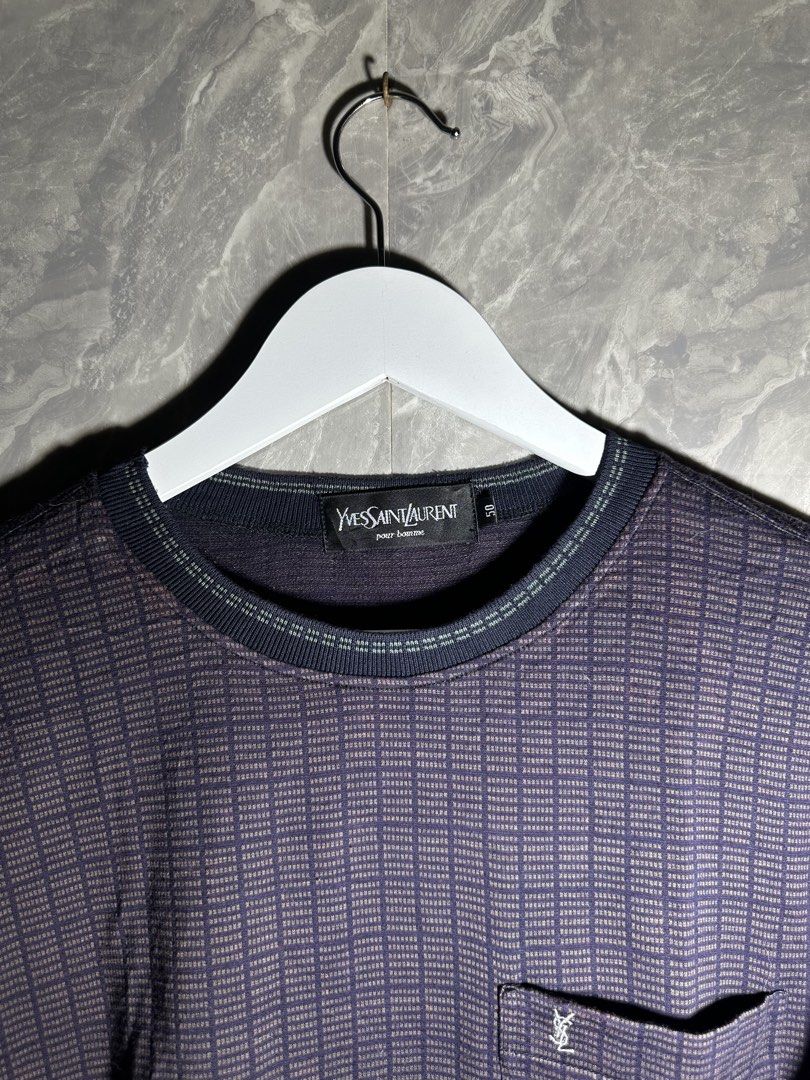 Yves Saint Laurent - Vintage Stripes Basic Logo Pocket Tshirt (Category: Tshirts & Polo Shirts ) located in Manila. Submitted by wdpworldwide (Listing ID 1469275200, Image 3). Description: Size Medium Mens 8.5/10 Good Condition (Considering its age) Minor Bleach Stain (Not Noticeable) No Major Flaw No Inclusions Authentic 600.