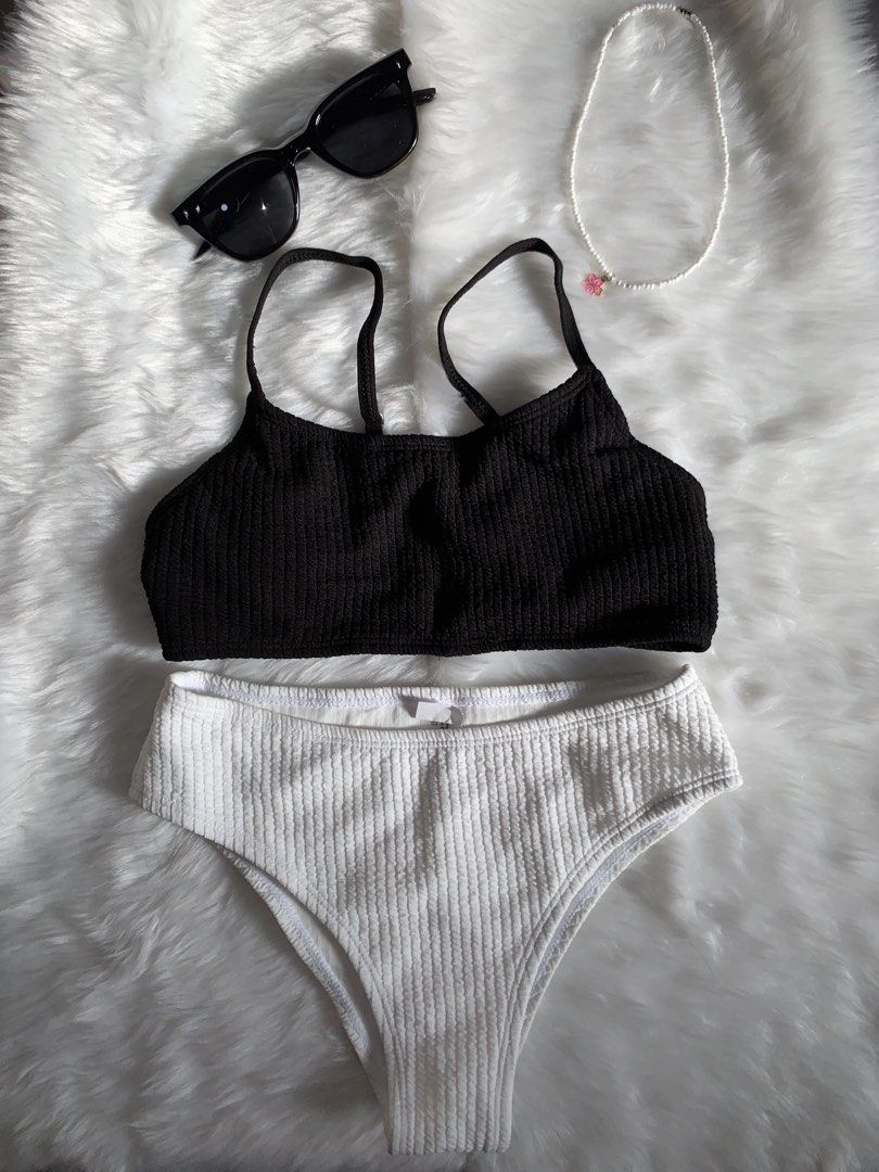 Zaful Gray Smocked Tie Side Bikini Set (Category: Bikinis & Swimsuits) located in Mandaluyong City. Submitted by gentle.segoviajam (Listing ID 1469324186, Image 2). Description: - Condition: Brand new with tags (unworn) - Color: Gray - Material: Heavy smocked texture - Top: Star-like cups with cutouts and thin straps - Bottom: Adjustable tie sides - Best for: Beach days and pool parties.