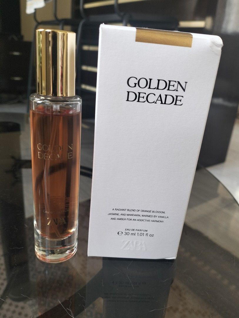 Zara ( Golden Decade) EDP (Category: Fragrance & Deodorants) located in Manila. Submitted by sheilamagh13371 (Listing ID 1469173631, Image 2). Description: Authentic Zara Golden decade Sprayed once Bought in Zara glorietta Makati eau de parfum, 30ml.