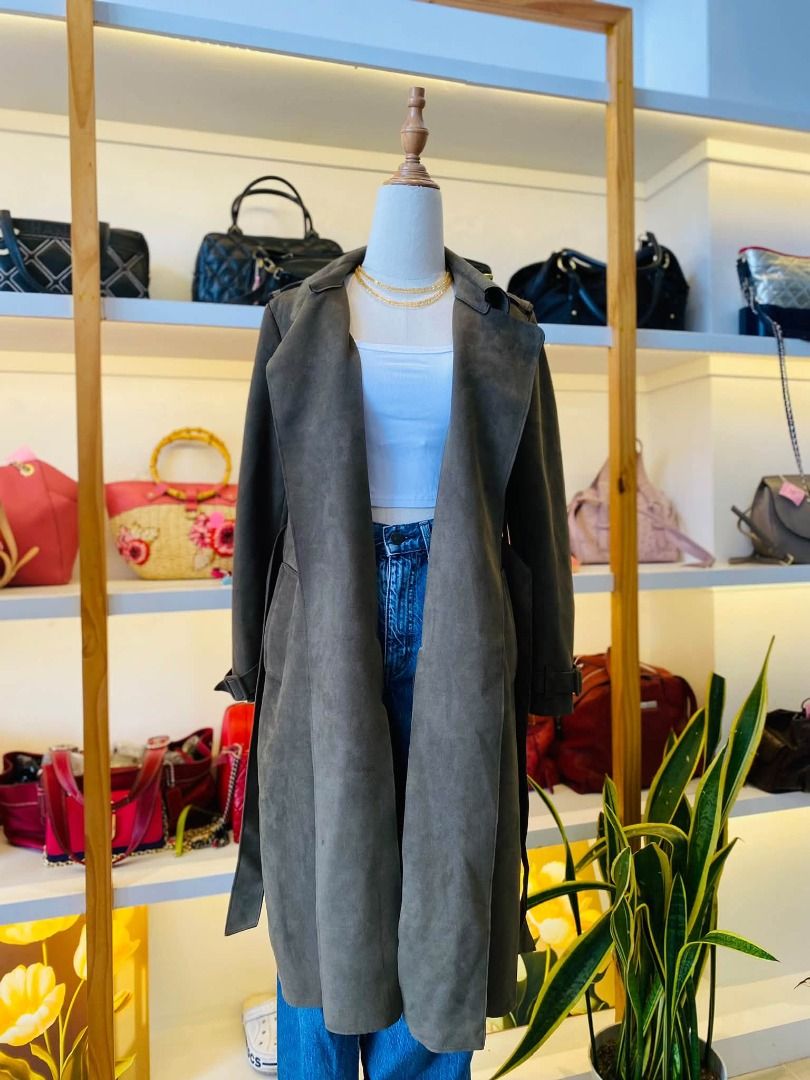 ZARA BELTED SUEDE COAT (Category: Coats, Jackets and Outerwear) located in Baguio. Submitted by asna_taku (Listing ID 1469225942, Image 3). Description: ZAR@ BELTED SUEDE COAT MEDIUM ₱1280.