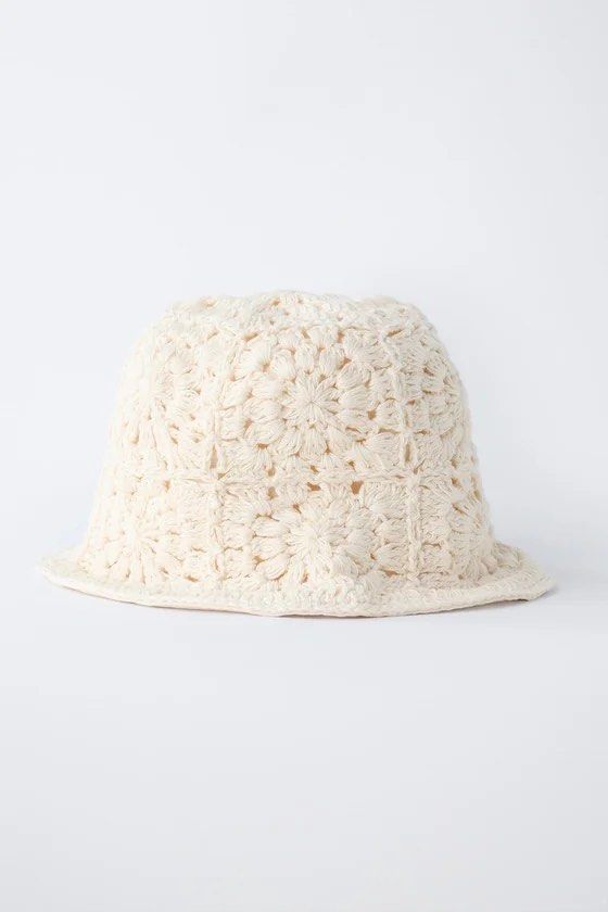 Zara Ecru Beige Crochet Bucket Hat (Category: Babies & Kids Fashion) located in Taguig. Submitted by madeasoncloset (Listing ID 1469217325, Image 2). Description: Size 6-9 on tag Cute for little ladies .
