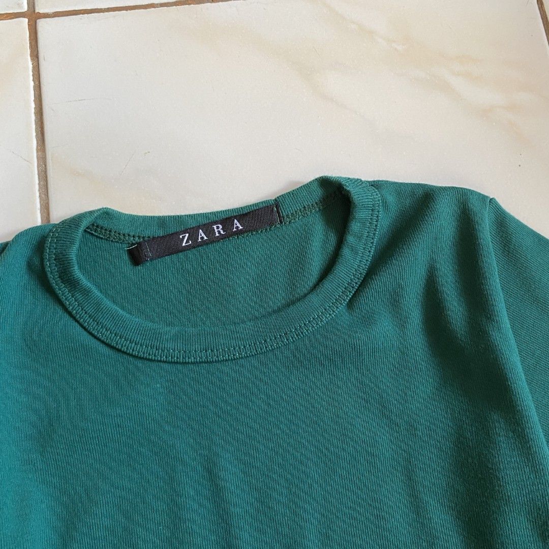 Zara Green Ribbed T-Shirt (Category: Shirts) located in Roxas City. Submitted by xyddvs (Listing ID 1469279478, Image 3). Description: xs to s.