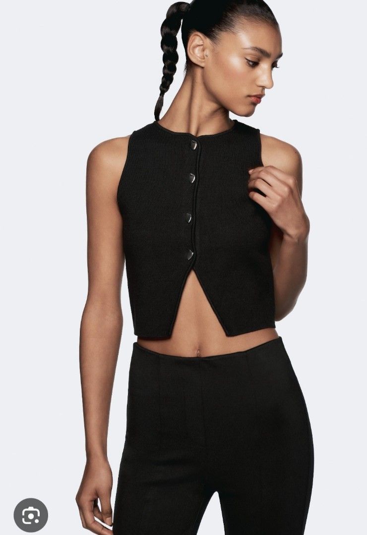 Zara Knit Waistcoat (Category: Others Tops) located in Baguio. Submitted by k_style_co_preloved (Listing ID 1469306366, Image 1). Description: ON SALE! SALE! SALE! 🎉 ✨ SALE GUIDELINES ✨ 📌 Fixed Price Only – All sale items are offered at their final prices. No haggling or further negotiations, please. ❤️ 📏 Flat-Lay Measurements: 🔎 Flaws/Remarks: Authentic zara 💯. 💸 PAYMENT METHOD: bank transfer, gcash 📦 SHIPPING: Via J&T Express Please chec