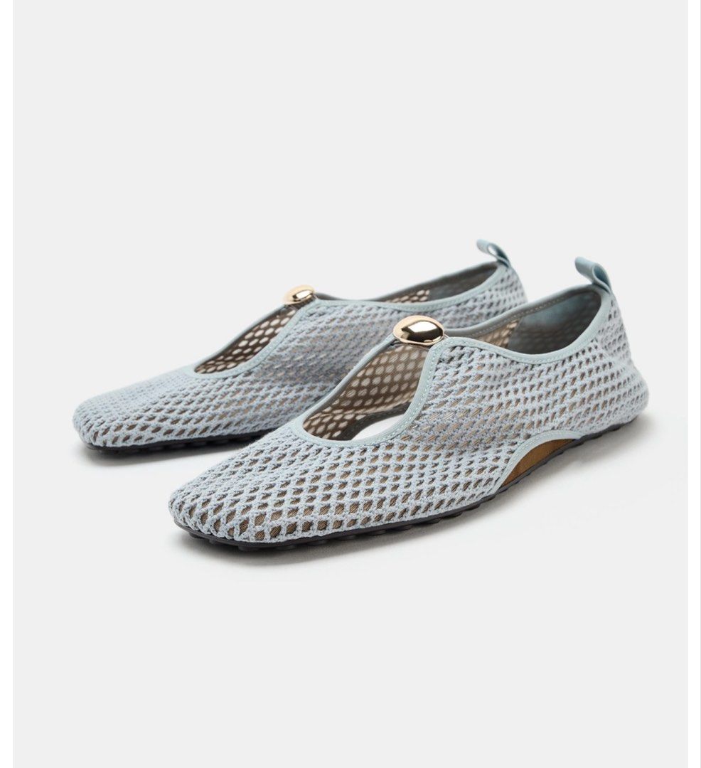 Zara Light Blue Mesh Flats (Category: Flats & Sandals) located in Pasig City. Submitted by helloimnicee (Listing ID 1469197079, Image 1). Description: used once no when worn size 36 rfs: don’t reach for it as much.