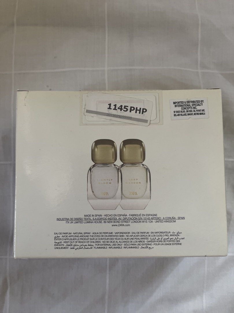 Zara lightly bloom & deep garden 30ml edp (Category: Fragrance & Deodorants) located in Pasig City. Submitted by missclaud.essentials (Listing ID 1469171708, Image 2). Description: What you see is what you get. Zara lightly bloom & deep garden 30ml Eau de parfum Can make offer.