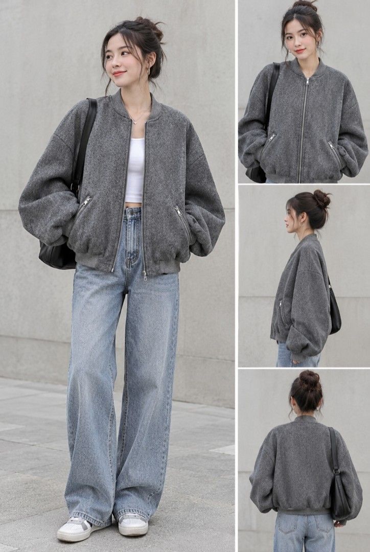 Zara Oversized Bomber Jacket (Category: Coats, Jackets and Outerwear) located in Angeles City. Submitted by miss_independent01 (Listing ID 1469311159, Image 1). Description: Zara Oversized Bomber Jacket Color: Grey Width: 28 (Small on tag) Length: 21 Sleeve: 18 Shoulder: 24.5 MOP: Gcash ✅ Mine Now, Pay Now ✅ First to Pay, Gets the Item 📍 PAMPANGA Courier: JnT 🚚🚚 PM 💌💌.