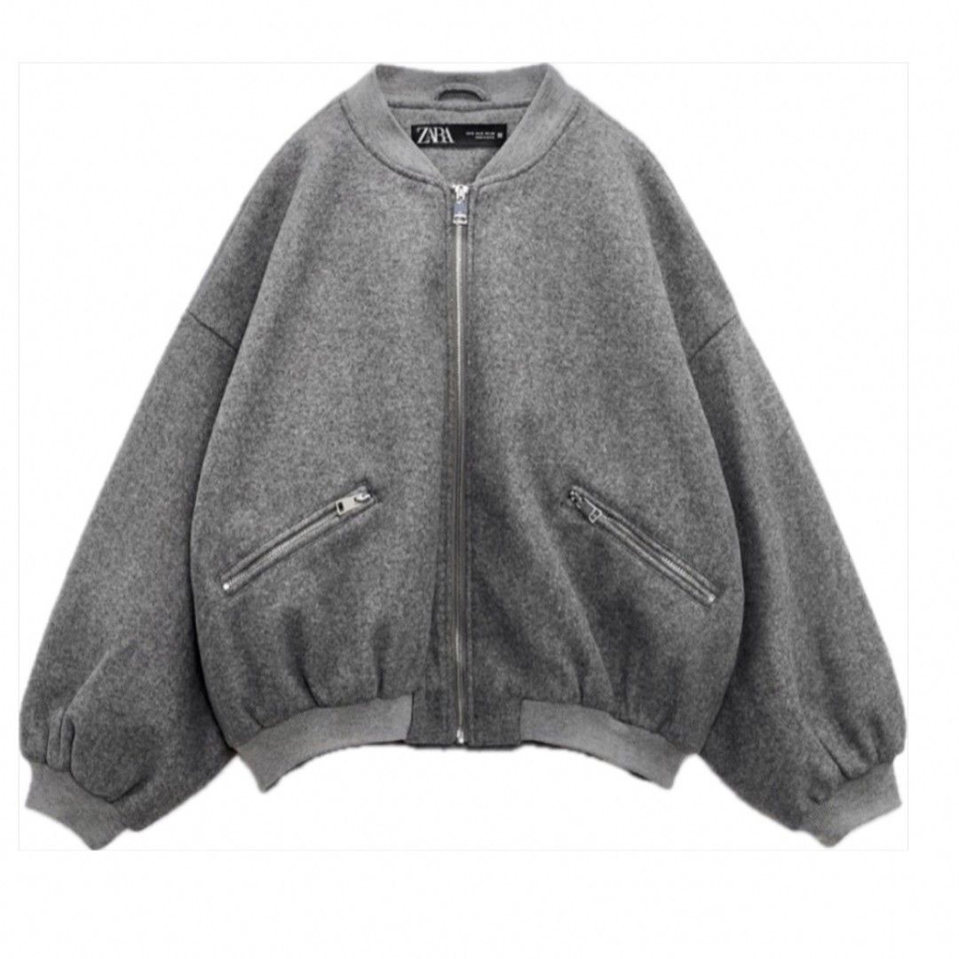 Zara Oversized Bomber Jacket (Category: Coats, Jackets and Outerwear) located in Angeles City. Submitted by miss_independent01 (Listing ID 1469311159, Image 2). Description: Zara Oversized Bomber Jacket Color: Grey Width: 28 (Small on tag) Length: 21 Sleeve: 18 Shoulder: 24.5 MOP: Gcash ✅ Mine Now, Pay Now ✅ First to Pay, Gets the Item 📍 PAMPANGA Courier: JnT 🚚🚚 PM 💌💌.