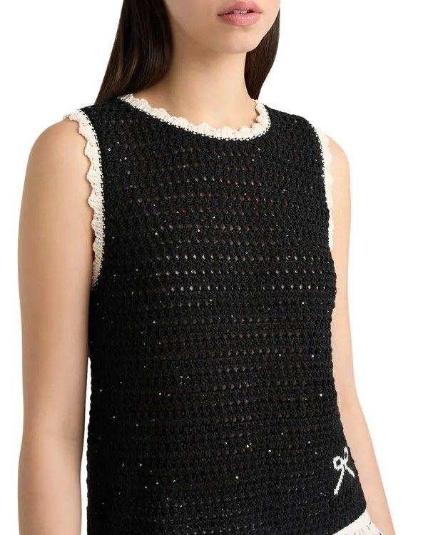 Zara Sequined Crochet Top (Category: Sleeveless) located in Manila. Submitted by patricia.ann (Listing ID 1469255654, Image 1). Description: Zara Kids Sequined Crochet Top Size: 9-10 years / 140 cm (can fit Adult XS) *never used.