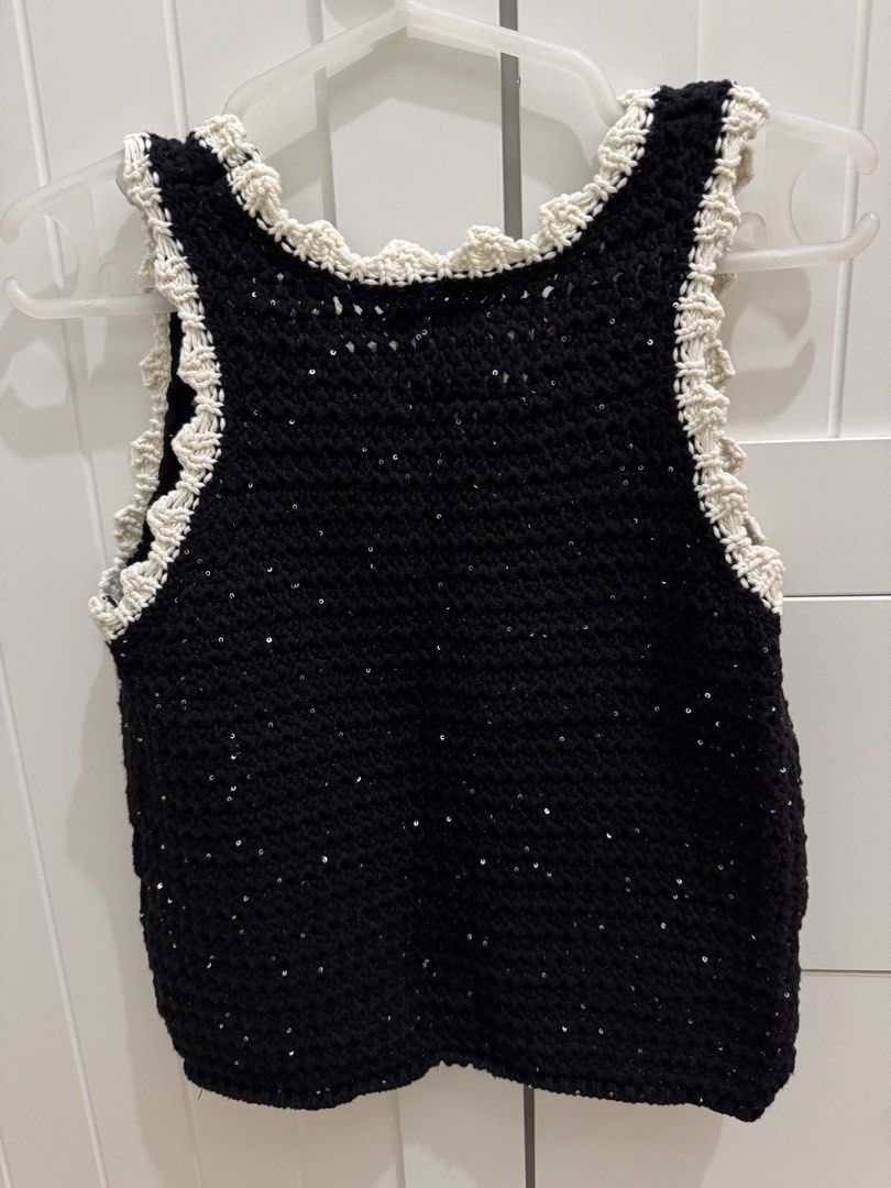 Zara Sequined Crochet Top (Category: Sleeveless) located in Manila. Submitted by patricia.ann (Listing ID 1469255654, Image 3). Description: Zara Kids Sequined Crochet Top Size: 9-10 years / 140 cm (can fit Adult XS) *never used.