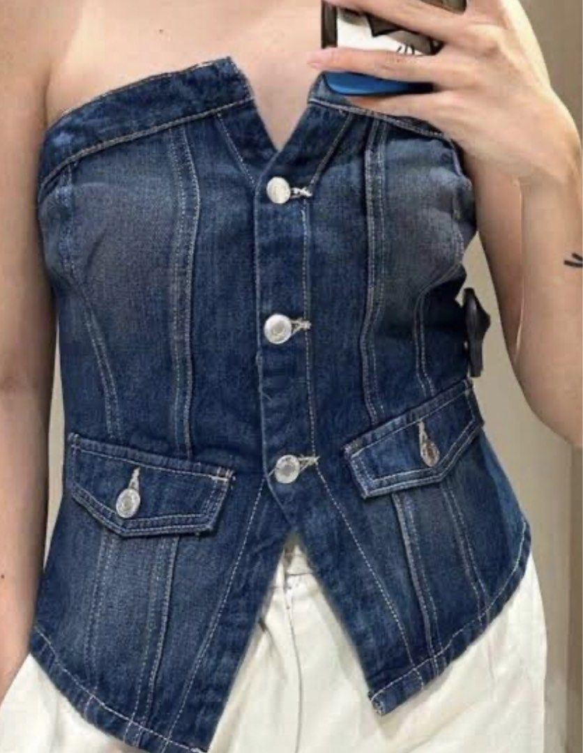 Zara Strapless TRF Denim Top (Category: Sleeveless) located in Balanga. Submitted by itsjuliaden07 (Listing ID 1469172989, Image 1). Description: .