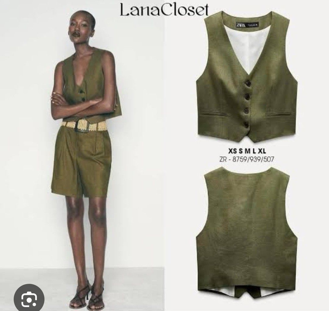Zara Tailored Linen Waistcoat (Category: Others Tops) located in Baguio. Submitted by k_style_co_preloved (Listing ID 1469254372, Image 1). Description: ON SALE! SALE! SALE! 🎉 ✨ SALE GUIDELINES ✨ 📌 Fixed Price Only – All sale items are offered at their final prices. No haggling or further negotiations, please. ❤️ 📏 Flat-Lay Measurements: 🔎 Flaws/Remarks: Authentic zara 💯. 💸 PAYMENT METHOD: bank transfer, gcash 📦 SHIPPING: Via J&T Express P