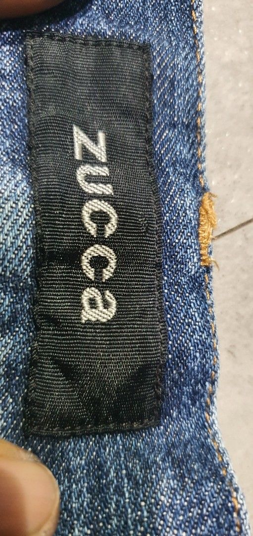 Zucca Dark Blue Denim Jeans Size M (Category: Jeans) located in Laoag. Submitted by floydg_corpuz22 (Listing ID 1469257494, Image 3). Description: Zucca dark blue denim jeans in Size M (15.5" across waist). Features a classic 5-pocket design, button fly with YKK zipper, and branded hardware. Zucca z25 30 x 39 Leg opening :6.5 Vgood 350+sf.