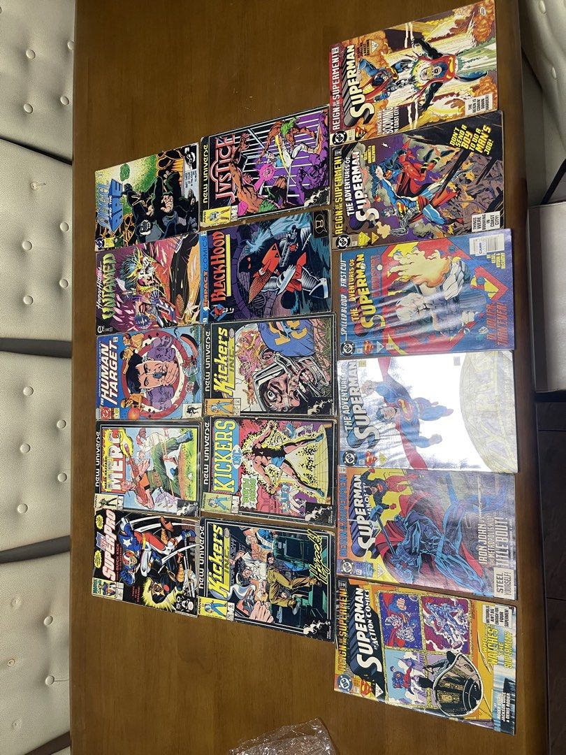 16pcs DC and Marvel Comic Books Bundle Set (Category: Comics & Manga) located in Manila. Submitted by chesterson1979. (Listing ID 1469570407, Image 3). Description: - Lot of classic 90s DC and Marvel comic books - Includes titles: Superman, Kickers Inc, Merc, Human Target, Black Hood, and Justice - Features iconic 90s art styles and storylines - Sold strictly as a bundle/lot - Great addition to starter or existing comic collections.
