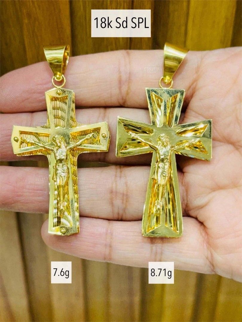 18k Saudi gold cross pendant (Category: Necklaces) located in Manila. Submitted by bhelgoldseller2ndaccount (Listing ID 1469427071, Image 3). Description: New!!✨New!!✨New!! Authentic 18k Saudi Golds 💯pawnable/naisasanla 💯with high appraisal rate 💯good investment 💯Direct supplier price 👉OPEN for resellers 🌺please take time to evaluate their actual sizes and grams 👉Best panggift for all occasions ✅ Sold per grams not per piece Kya lowest pri