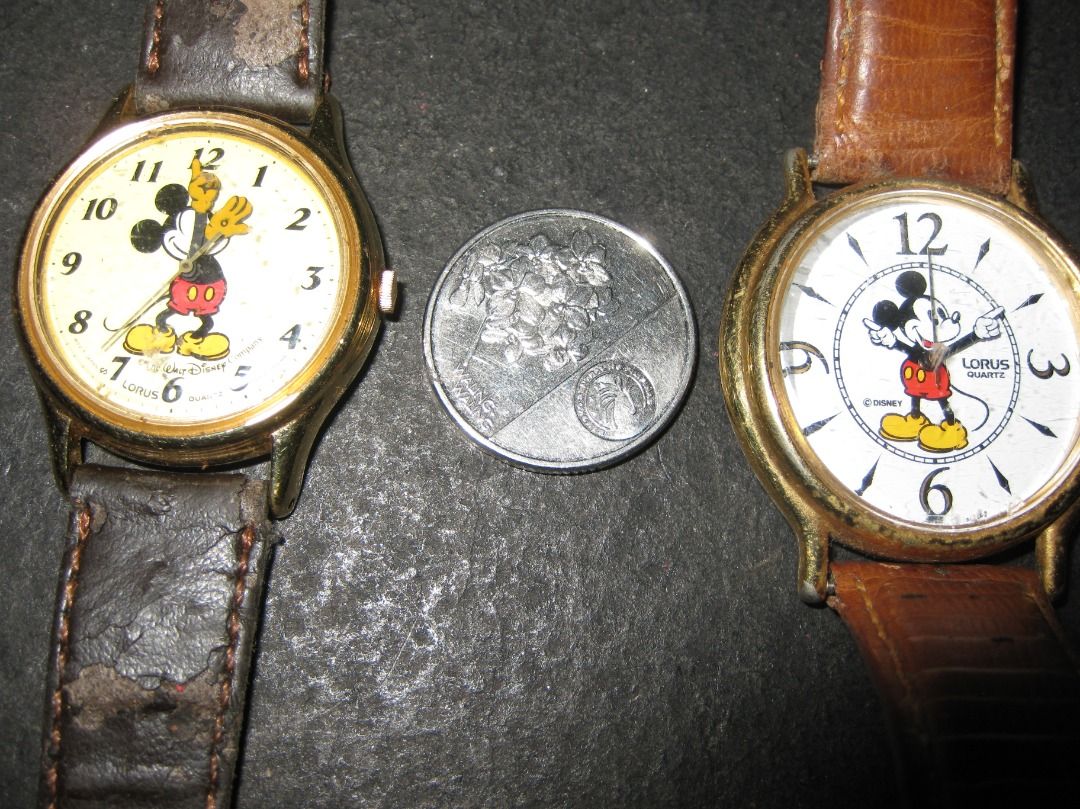 1990's Lorus Mickey Mose Watches (Category: Vintage Collectibles) located in Baguio. Submitted by mrbrunno (Listing ID 1469413888, Image 2). Description: Early 1990's Lorus Mickey Mose Watches Both working but need new batteries Both need good cleaning. Condition seen in pics. 650p each.