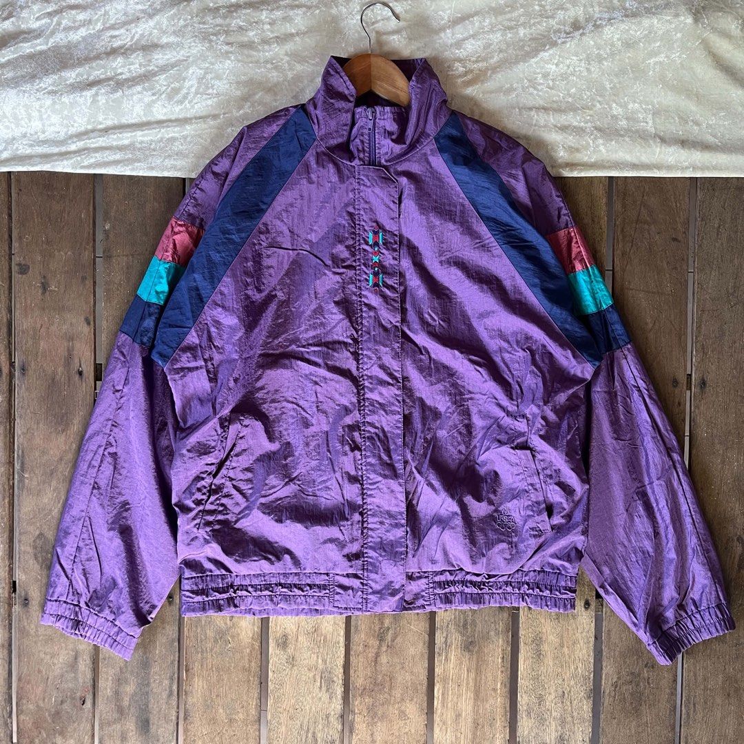 1990s Team USA Olympic Windbreaker (Category: Coats, Jackets and Outerwear) located in Santiago. Submitted by kingsthrift420 (Listing ID 1469497335, Image 1). Description: - Vintage 1990s Team USA Olympic Jacket - Good Condition - Nylon Frabric - Color : Purple - Size : Medium width 23" length 26" - ₱849 + shipping fee .
