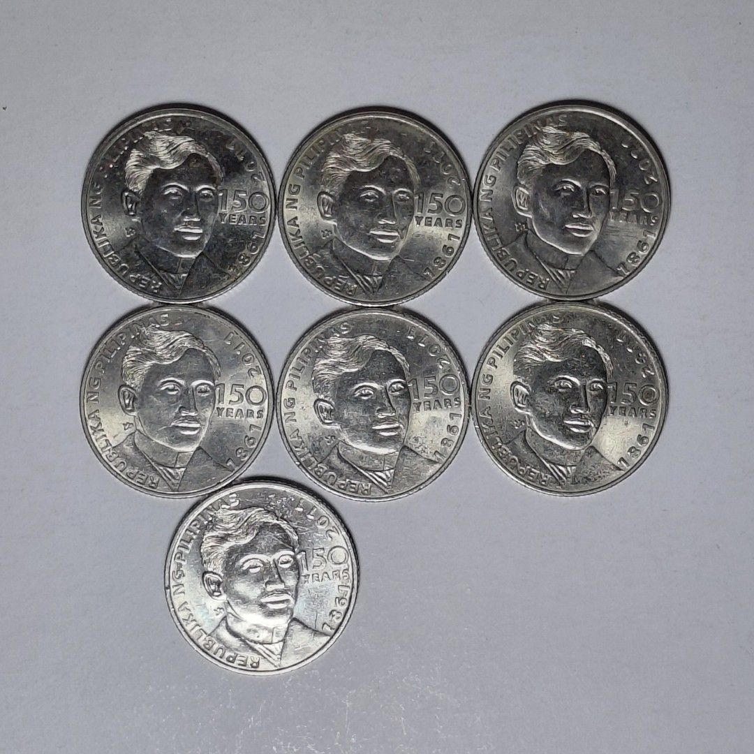 2011 Jose Rizal 1 Piso Commemorative Coins (Category: Currency) located in Tagbilaran City. Submitted by bennycollectibles (Listing ID 1469439509, Image 1). Description: •Add an additional 150 for shipping.
