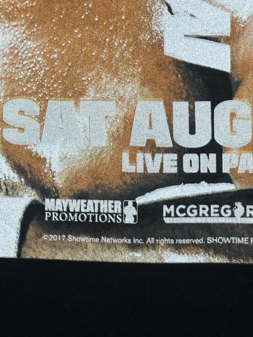 2017 Mayweather vs Mcgregor Fight Promo Tee Boxing UFC (Category: Tshirts & Polo Shirts ) located in Quezon City. Submitted by rackculture (Listing ID 1469477721, Image 2). Description: Size Xlarge 23.5 width 30.5 length Fresh from USA Zero issue 10/10 color rate Steal Price 100% Authentic .
