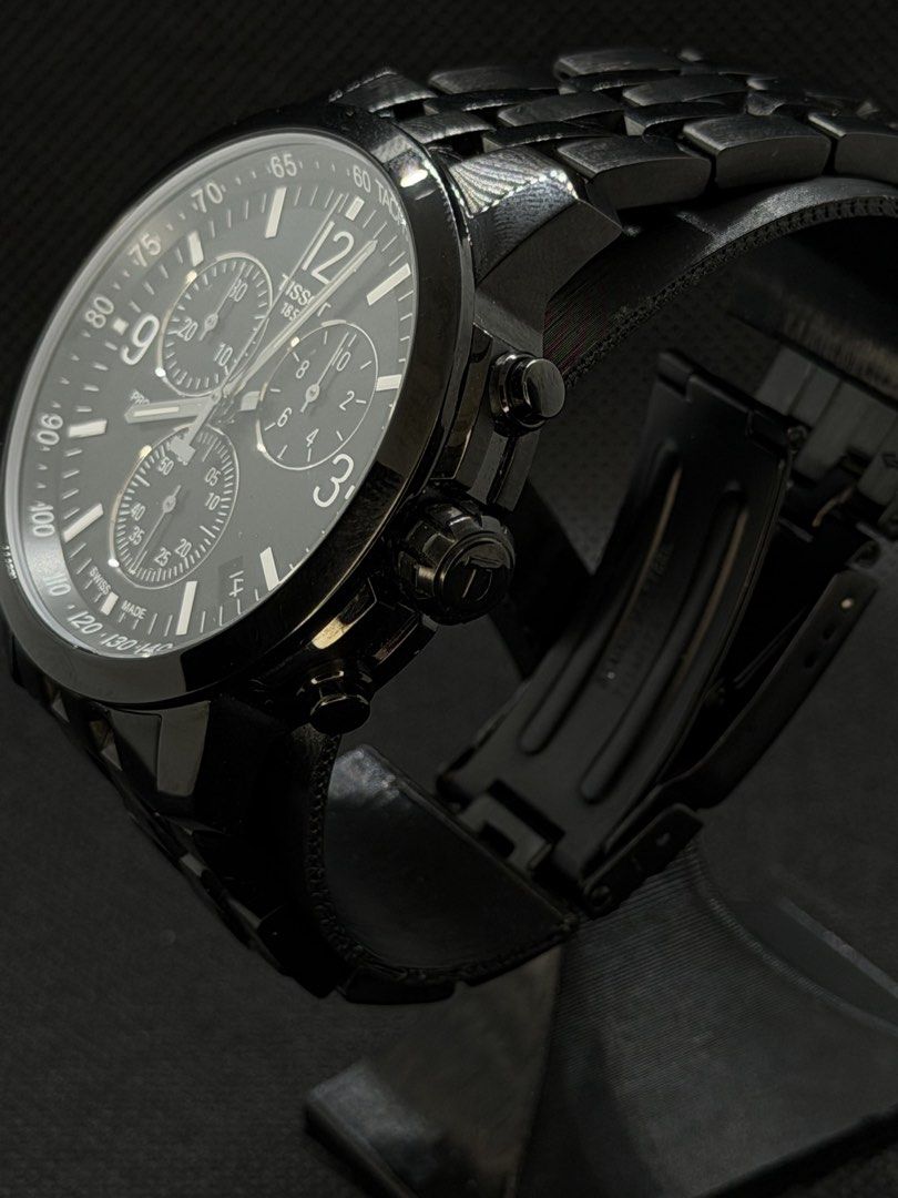 [2021] Tissot PRC 200 Chronograph (Category: Luxury Watches) located in San Jose. Submitted by midnightwatchersph (Listing ID 1469569739, Image 2). Description: [2021] Tissot PRC 200 Chronograph T114417 A Midnight Black color Tissot Quartz Chronograph movement Original head Original bracelet No tarnish/fading. Complete with box, papers, and manual. Can be considered as new. 43mm case size (excluding crown) Collector’s timepiece. ✨ 10/10 condition