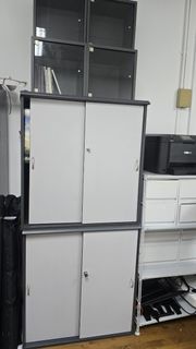 (FREE) Grey Office Tambour Door Storage Cabinet, Furniture & Home ...