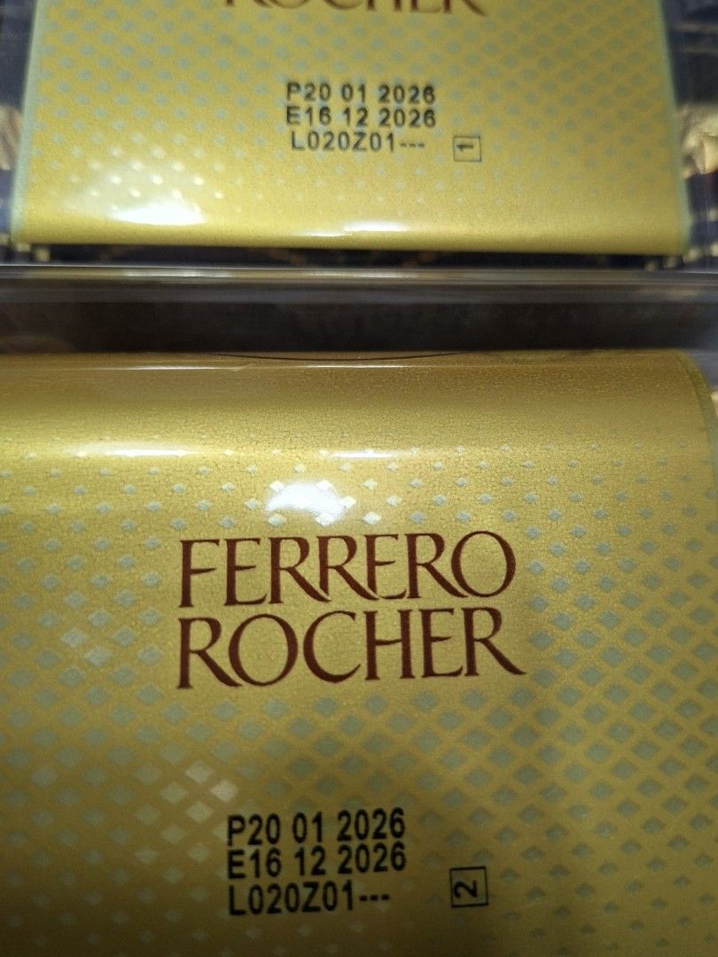 (32pcs) Ferrero Rocher T16 Chocolate Gift Box (2 boxes) (Category: Other Food & Drinks) located in Vigan. Submitted by fenrear (Listing ID 1469472334, Image 3). Description: Ferrero Rocher Chocolate T16 - 2 boxes 32pcs in total Expiry: Dec 16, 2026 RFS: extra courier: j&t.