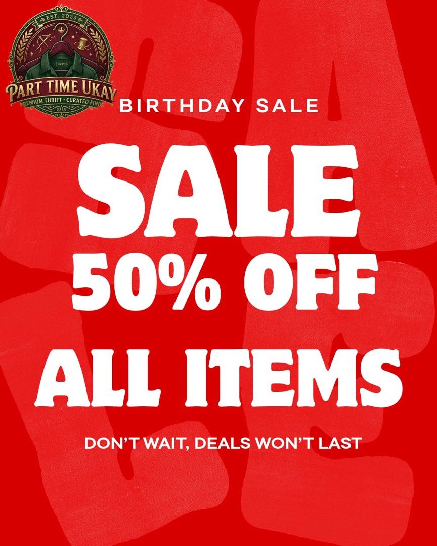 50% OFF ON ALL ITEMS (Category: Tshirts & Polo Shirts ) located in Carigara. Submitted by parttimeukay (Listing ID 1469406743, Image 1). Description: .