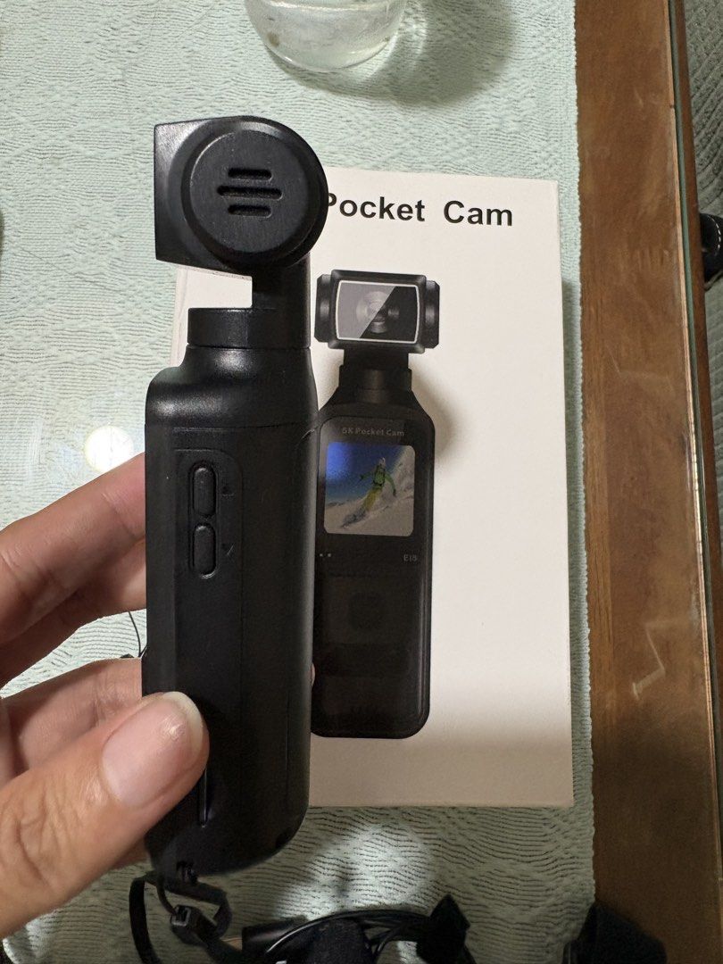 5K Pocket Cam EIS Gimbal Camera with Accessories (Category: Cameras) located in Muntinlupa City. Submitted by koi_143 (Listing ID 1469475167, Image 2). Description: - 5K Pocket Camera with Electronic Image Stabilization - Condition: Powers on, gimbal mechanism moves freely - Ideal for vlogging and travel videos - Includes 128GB microSD card - Comes with original box, storage pouch, lapel microphone, mounting bracket, and straps - All pictured ite
