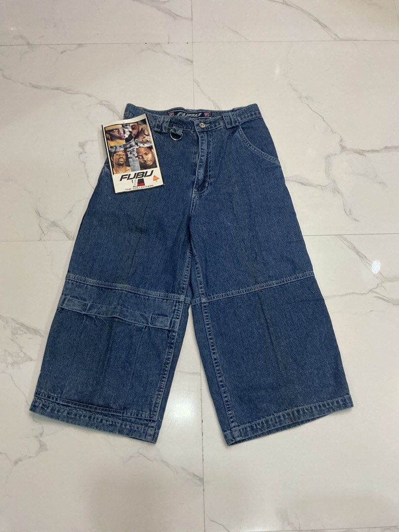 90s FUBU jorts (Category: Shorts) located in Manila. Submitted by odd.mons_ (Listing ID 1469569767, Image 1). Description: - Brand: FUBU - Style: 90s vintage denim jorts / shorts - Color: Classic blue wash - Design details: Layered leg panels, waist D-ring, spacious back pockets with FUBU woven label - Condition: Excellent, comes with original 'The Collection' hang tag - Perfect for Y2K, hip-hop, and streetwear outfits -Needs wash.
