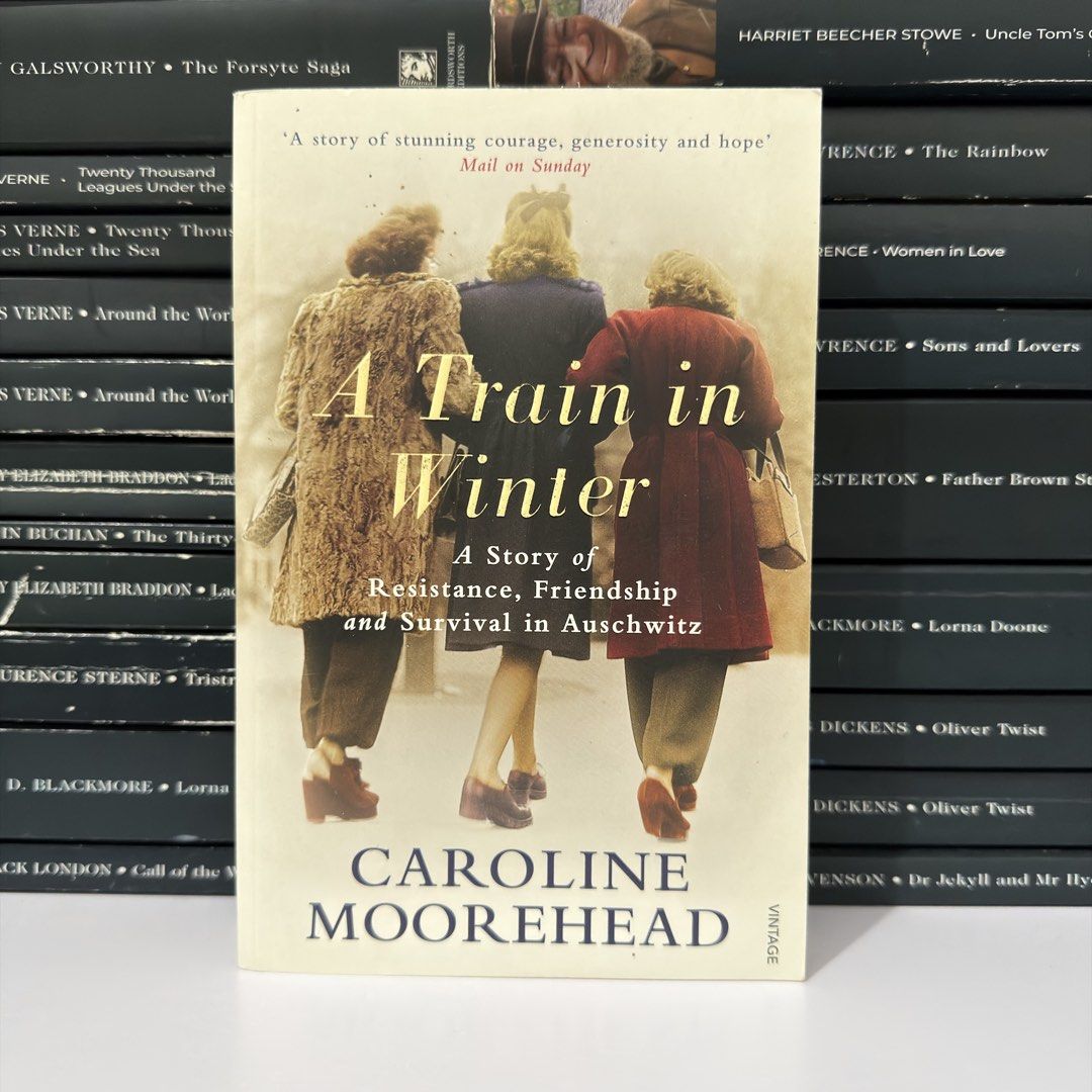 A Train in Winter by Caroline Moorehead Paperback (Category: Storybooks) located in Lingayen. Submitted by readwjane (Listing ID 1469483020, Image 1). Description: - Title: A Train in Winter by Caroline Moorehead - Publisher: Vintage - Format: Paperback - Condition: Clean cover with clear lettering - Plot: Inspiring true story of resistance, friendship, and survival of French women in Auschwitz - Perfect for: History buffs and biography fans.