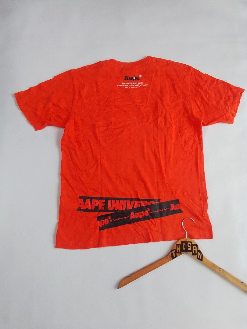 Aape By A Bathing Ape Orange T-Shirt (Category: Tshirts & Polo Shirts ) located in Malilipot. Submitted by santosbolofer (Listing ID 1469452880, Image 2). Description: Aape By A Bathing Ape Orange T-Shirt Large on tag Length 27.5 Width 21 Excellent condition 450 plus sf. Loc. Bicol.